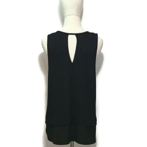 J Crew Scoop Neck Sleeveless Black Tiered Tunic Top Size Classic L - Picture 10 of 13